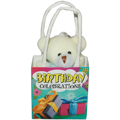 "Birthday Celebrations Teddy With Bag -1267-code001 - Click here to View more details about this Product